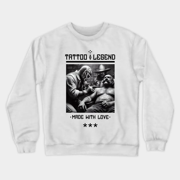 TATTOO LEGEND Latino Mexican Lucha Libre Mask Crewneck Sweatshirt by TATTOO LEGEND